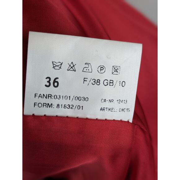 Basler Blazer Jacket Longline Wool Sophisticated Career Academia Red Size 6 - Picture 8 of 13